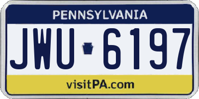 PA license plate JWU6197