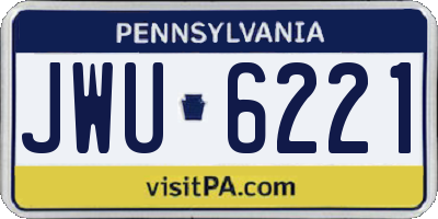 PA license plate JWU6221