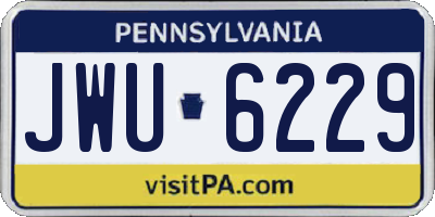 PA license plate JWU6229