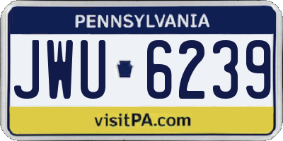 PA license plate JWU6239