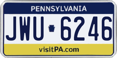 PA license plate JWU6246