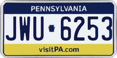 PA license plate JWU6253