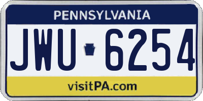 PA license plate JWU6254