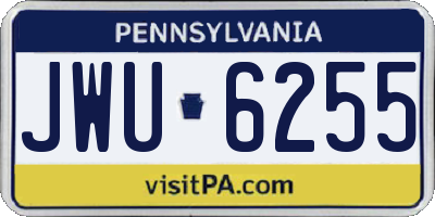 PA license plate JWU6255