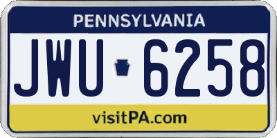 PA license plate JWU6258
