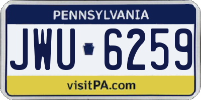PA license plate JWU6259