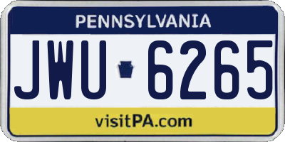 PA license plate JWU6265