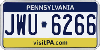 PA license plate JWU6266