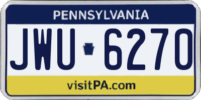 PA license plate JWU6270