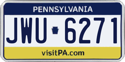 PA license plate JWU6271