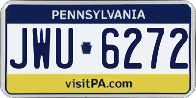 PA license plate JWU6272