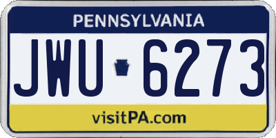 PA license plate JWU6273