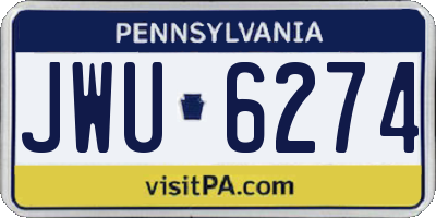 PA license plate JWU6274