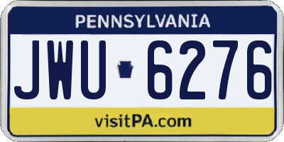 PA license plate JWU6276