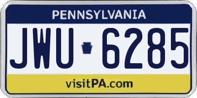 PA license plate JWU6285