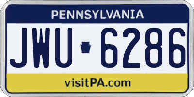 PA license plate JWU6286