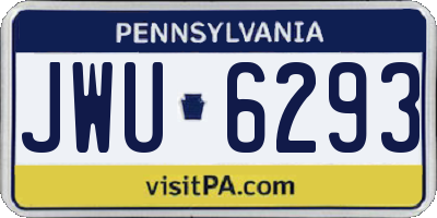 PA license plate JWU6293