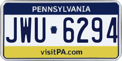 PA license plate JWU6294