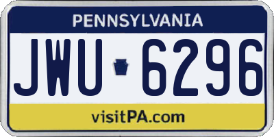 PA license plate JWU6296