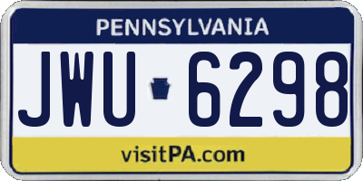 PA license plate JWU6298