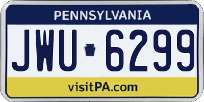 PA license plate JWU6299