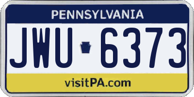 PA license plate JWU6373