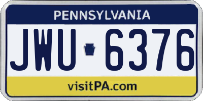 PA license plate JWU6376