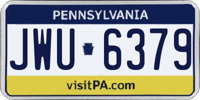 PA license plate JWU6379