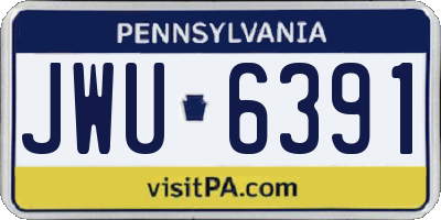 PA license plate JWU6391
