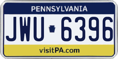 PA license plate JWU6396