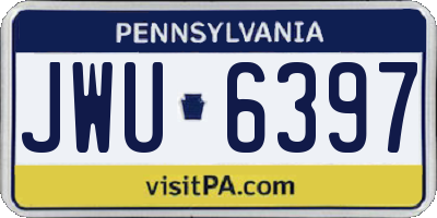 PA license plate JWU6397