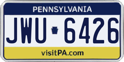PA license plate JWU6426