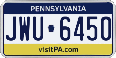 PA license plate JWU6450