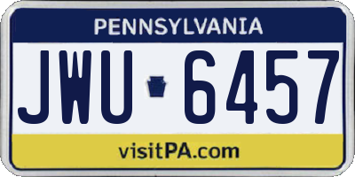 PA license plate JWU6457
