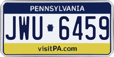 PA license plate JWU6459