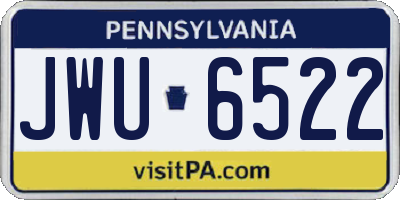 PA license plate JWU6522