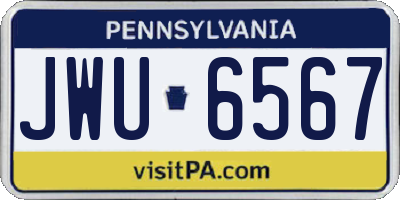 PA license plate JWU6567