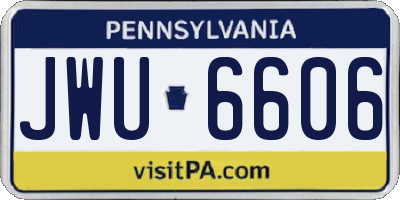 PA license plate JWU6606