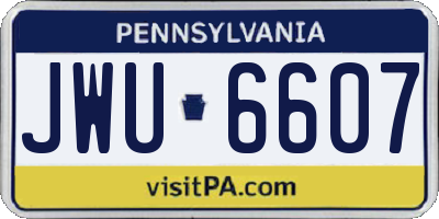 PA license plate JWU6607
