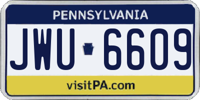 PA license plate JWU6609