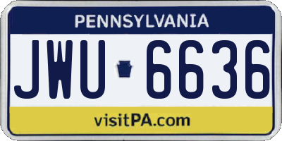 PA license plate JWU6636
