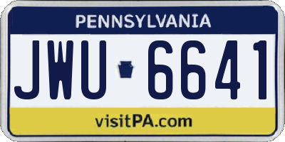 PA license plate JWU6641