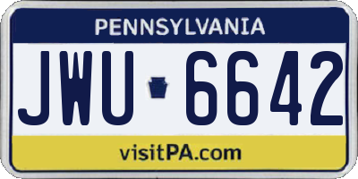 PA license plate JWU6642