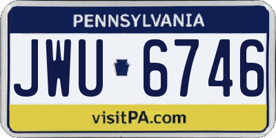 PA license plate JWU6746
