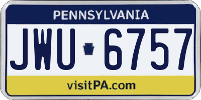 PA license plate JWU6757