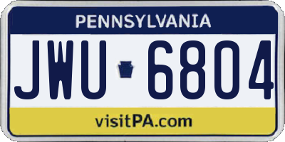 PA license plate JWU6804