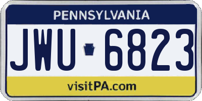 PA license plate JWU6823