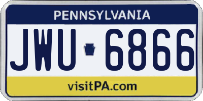 PA license plate JWU6866