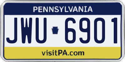 PA license plate JWU6901