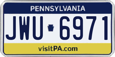 PA license plate JWU6971